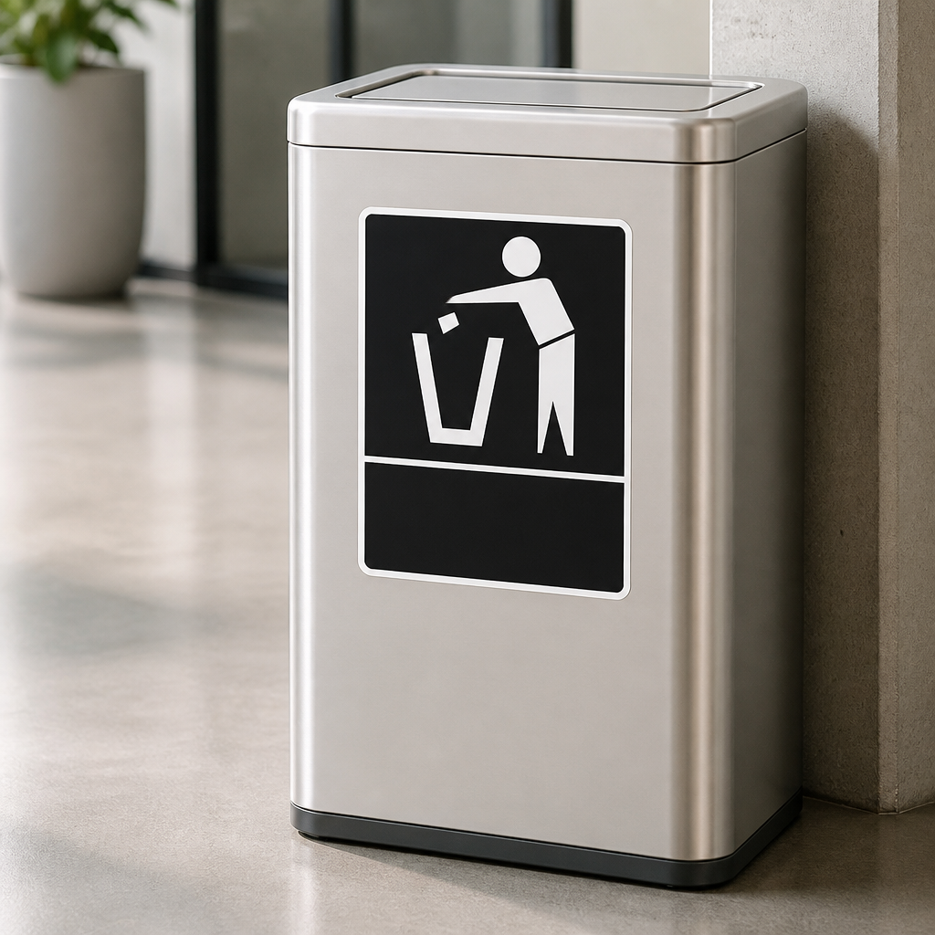 General Waste Label for Slim Bins 160mm Adhesive Paper