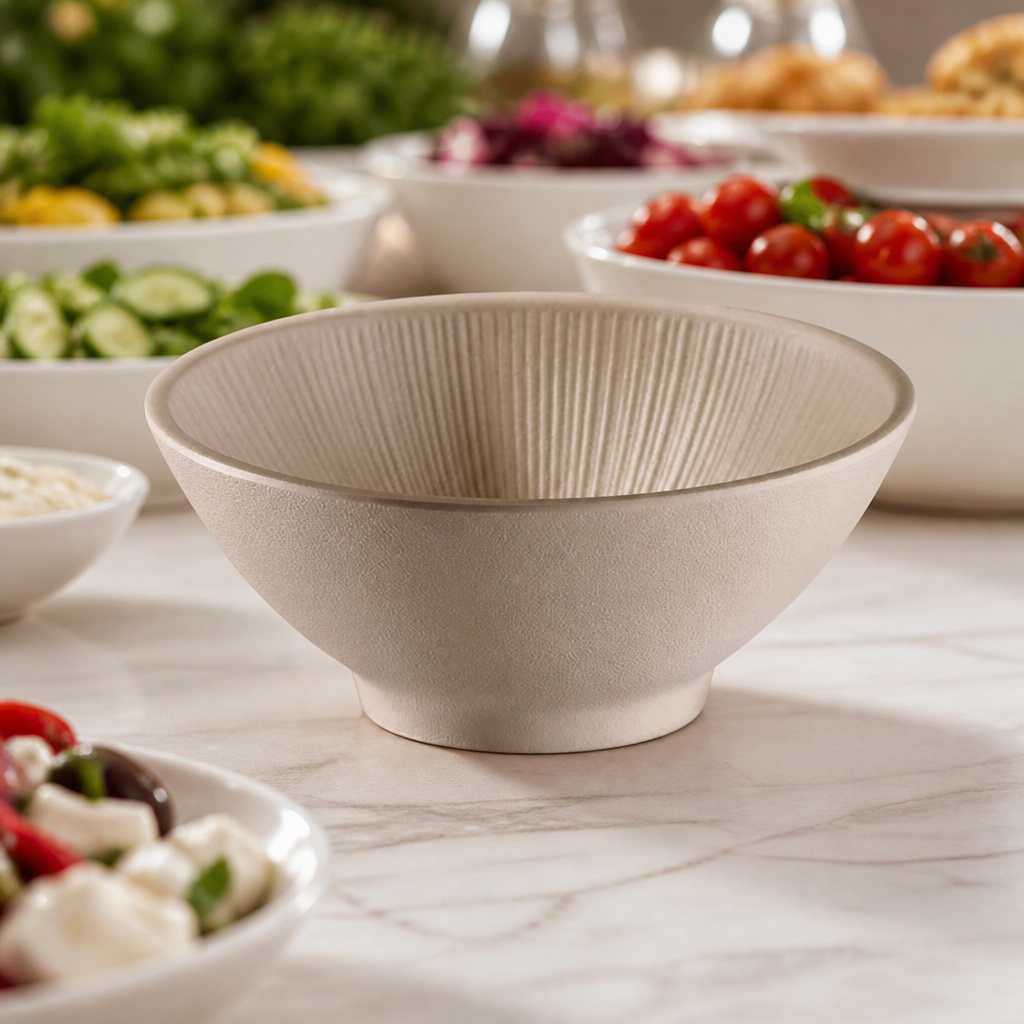 500ml Commercial Round Serving Bowl 160mm Durable Melamine