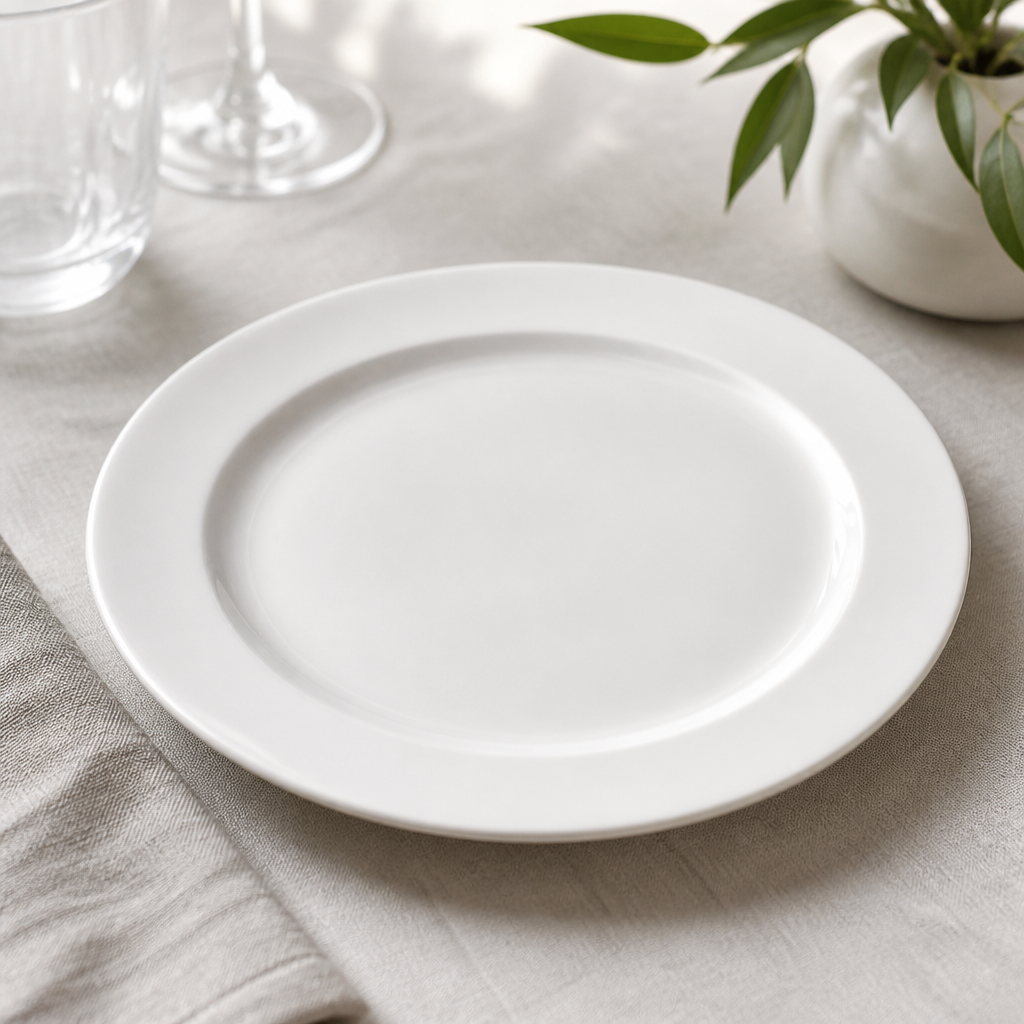 Commercial Bone China Plates 240mm Round 6 Pack