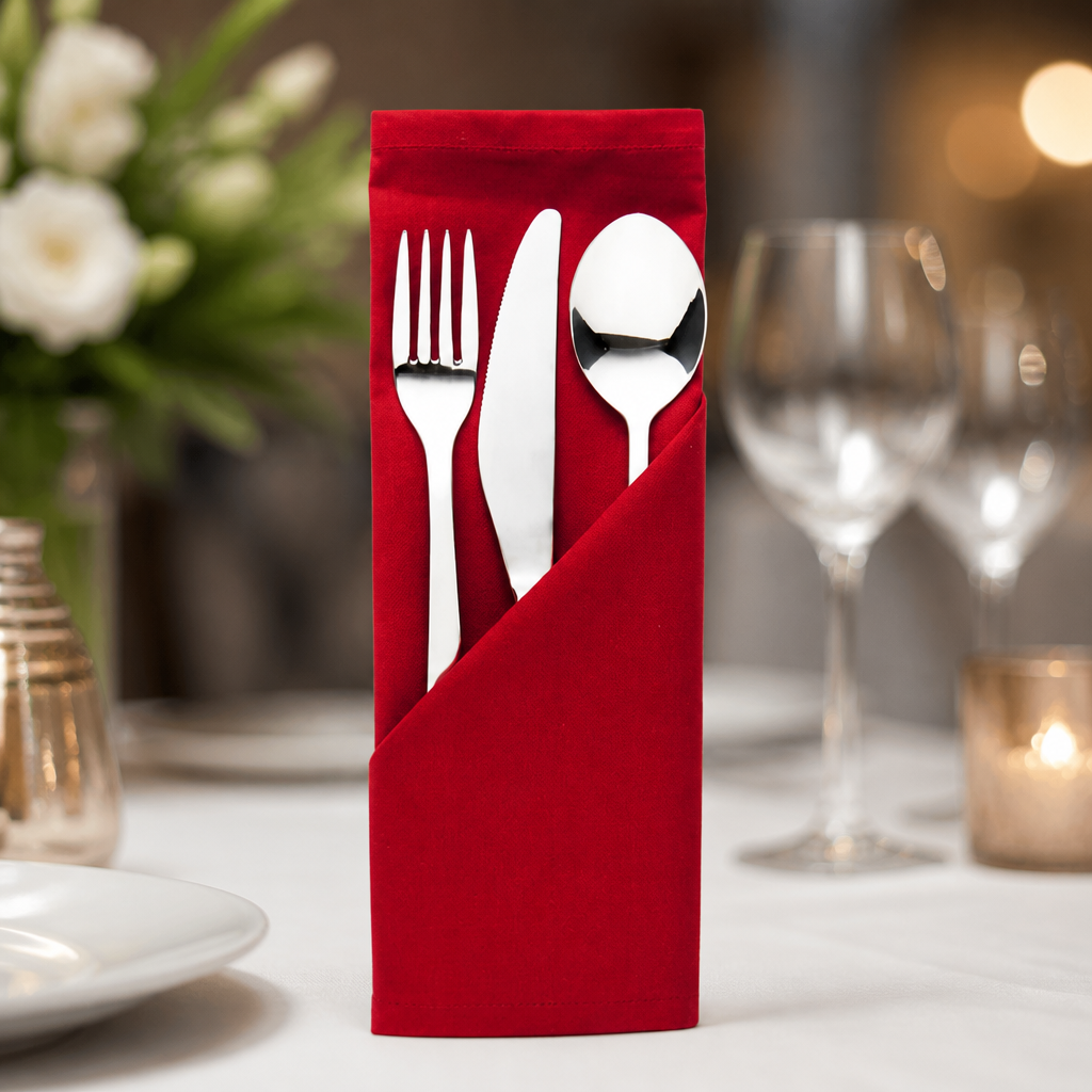 Commercial Polyester Napkins in Burgundy 10 Pack for Catering