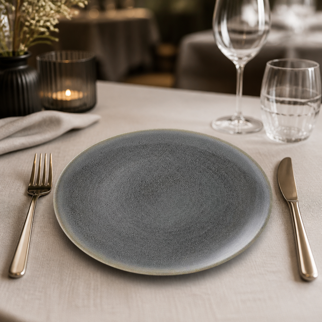 Commercial Vitrified Stoneware Coupe Plates 273mm Grey 6 Pack