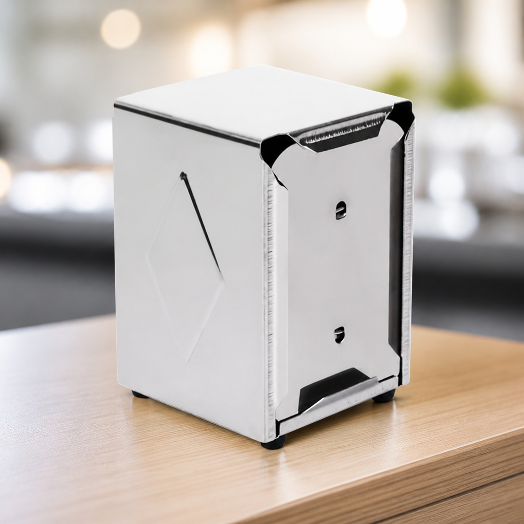 Commercial stainless steel dual sided napkin dispenser