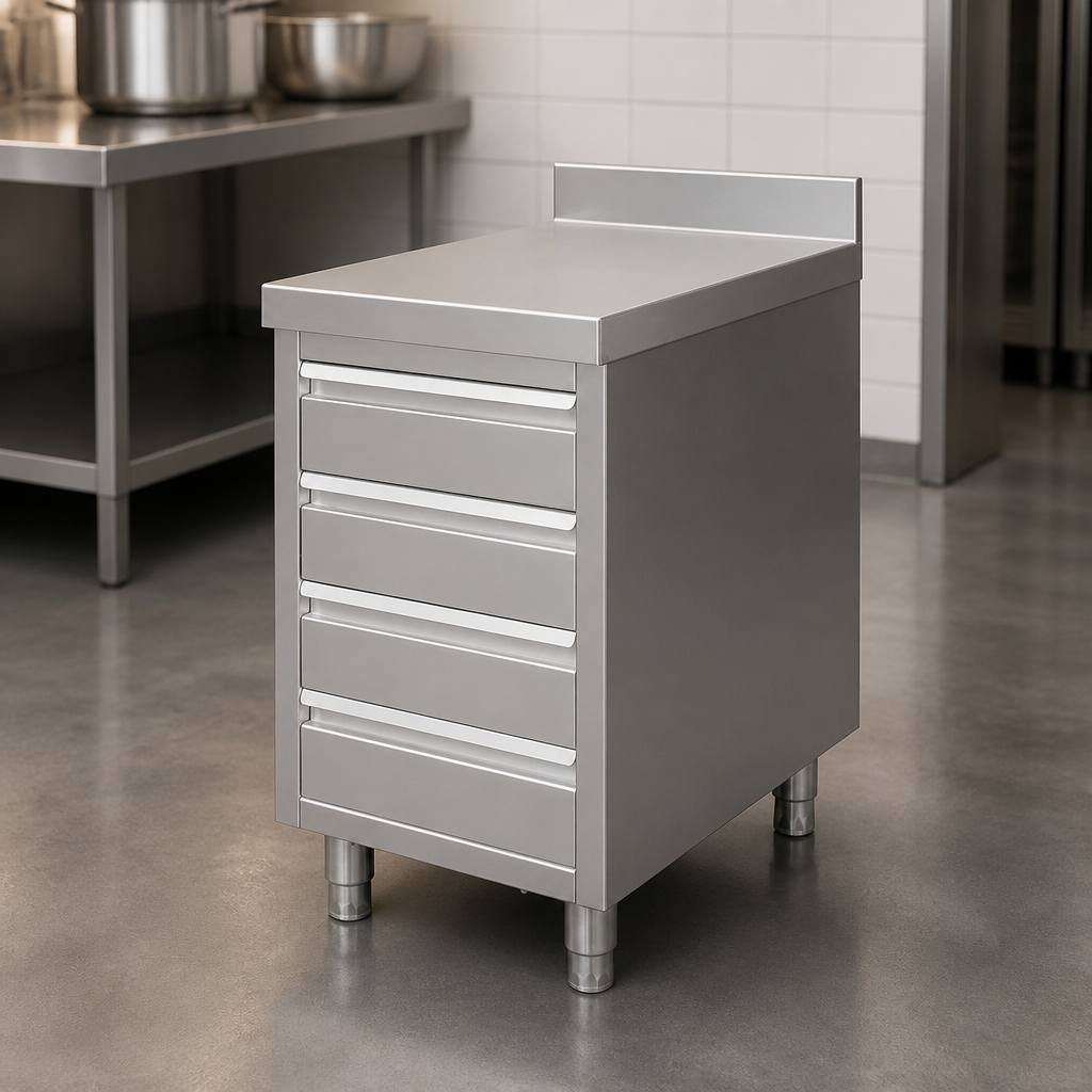 Commercial Stainless Steel Workstation Table with 4 Drawers