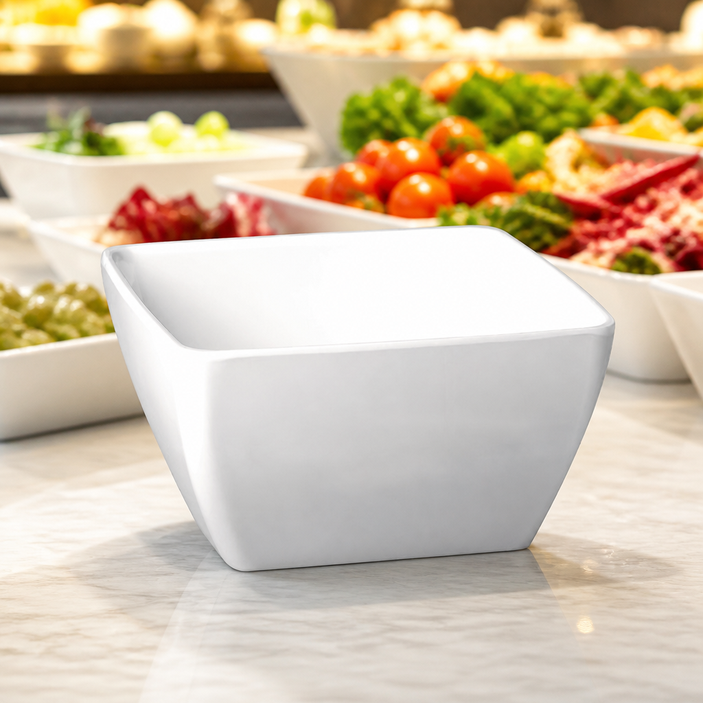 Commercial Recycled Plastic Bowl 400ml 125x125mm