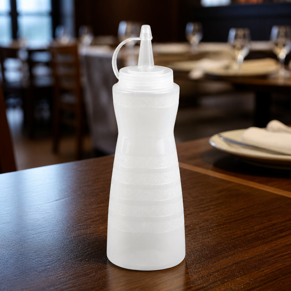 340ml clear squeeze sauce bottle for catering use
