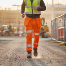 Premium High Visibility Jogging Bottoms in Orange for Comfort and Performance, Conforming to Railway Group Standards - Available in Sizes S-6XL