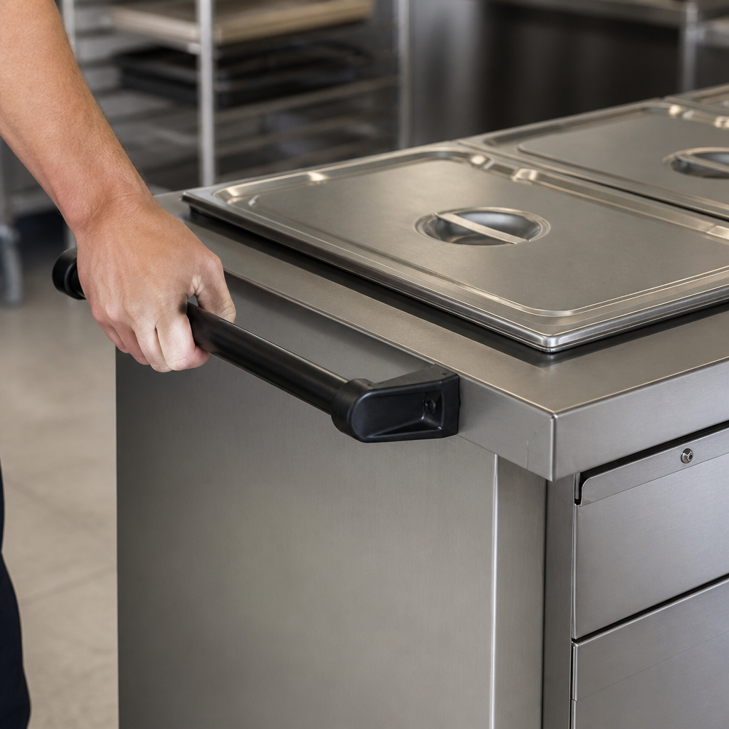 Commercial Hot Cupboard Additional Push Bar for Trolleys