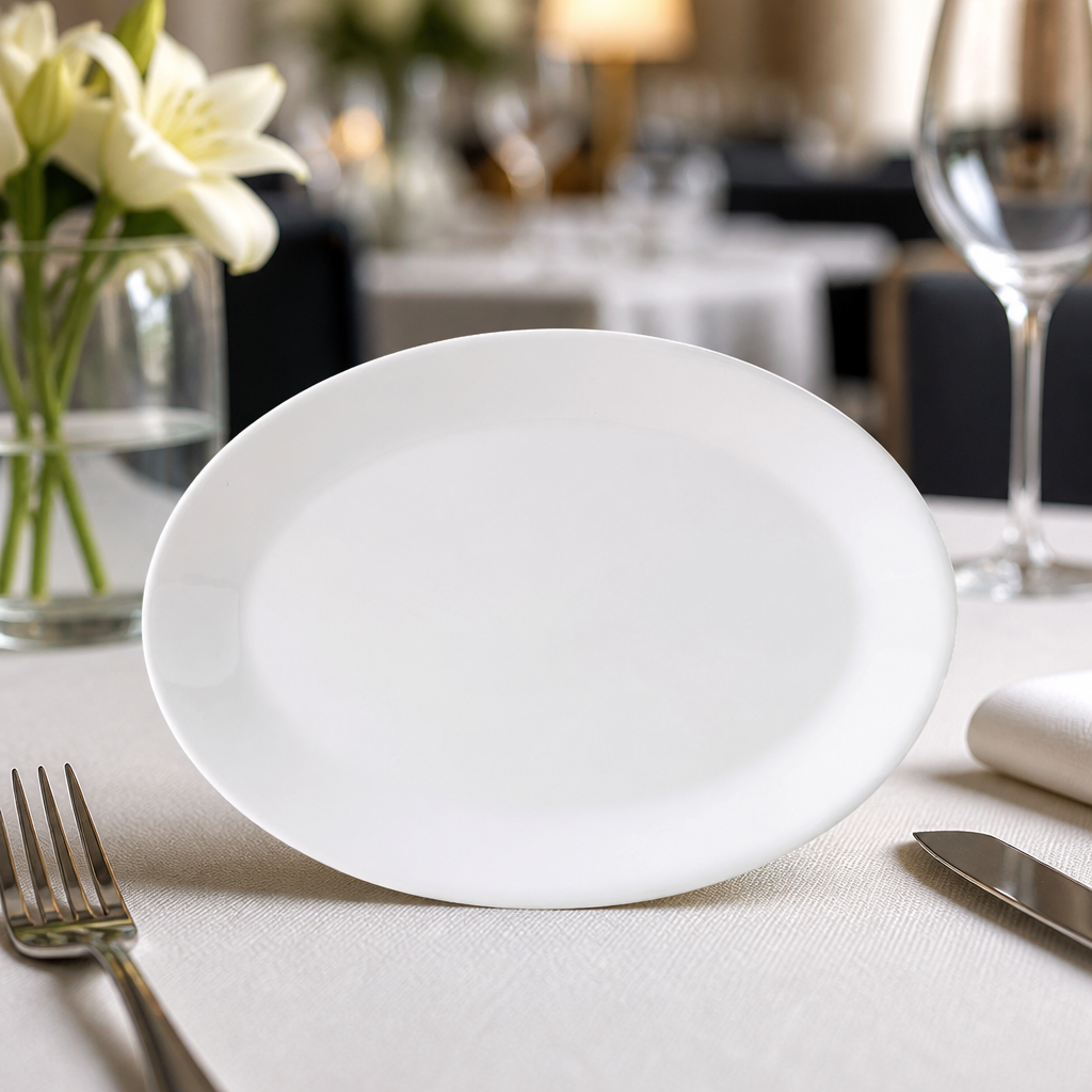 Commercial Oval Dishes 202mm Porcelain 24 Pack