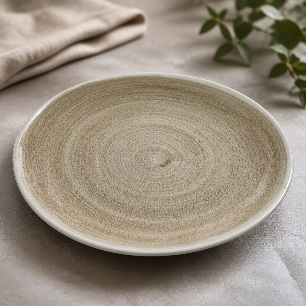 Commercial Round Plates 264mm - Stonewashed Taupe - 12 Pack