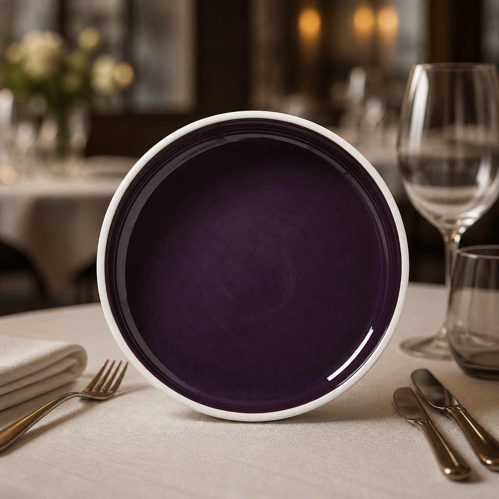 Commercial Round Stacking Trays 202.5mm Damson 12 Pack