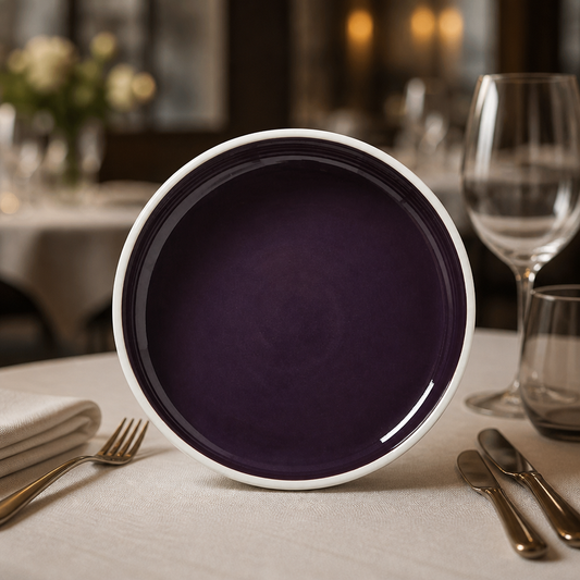 Commercial Round Stacking Trays 202.5mm Damson 12 Pack