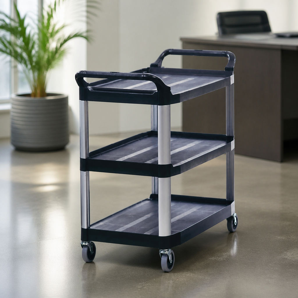 Commercial Utility Trolley 135kg Capacity Black Polypropylene