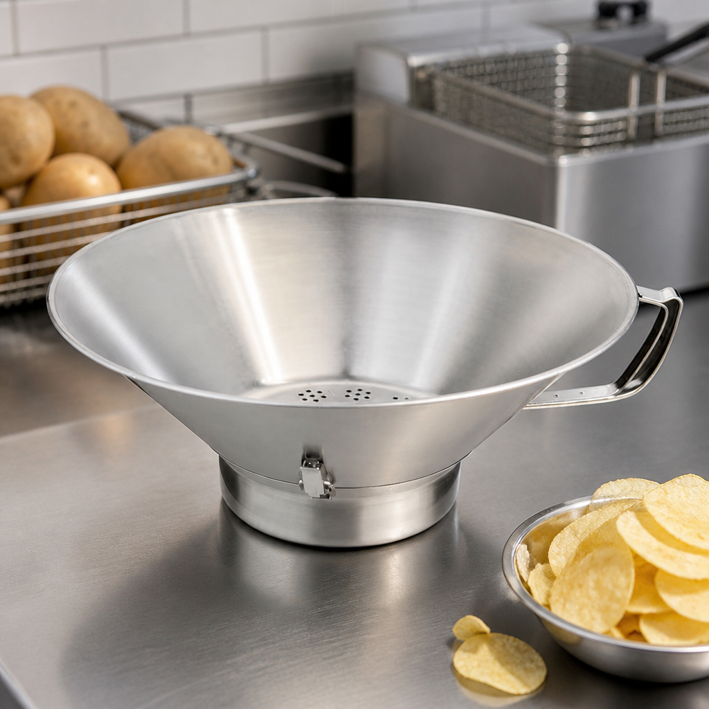 Commercial Stainless Steel Potato Chip Drainer 176mm Height