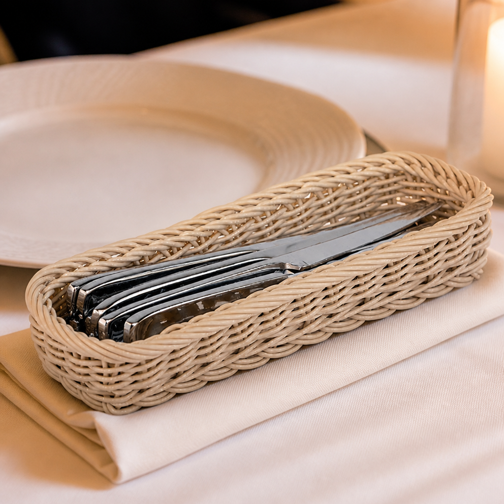 Commercial cutlery storage basket 270x100mm polypropylene