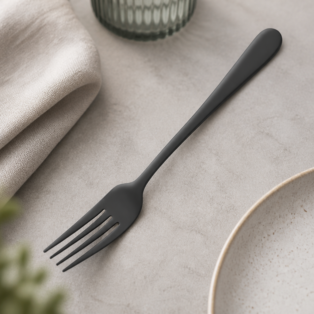 Commercial Black Table Forks 12 Pack Stainless Steel Cutlery