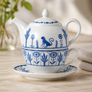 Commercial Tea For One Set - Hand-Decorated Bone China 6 Pack
