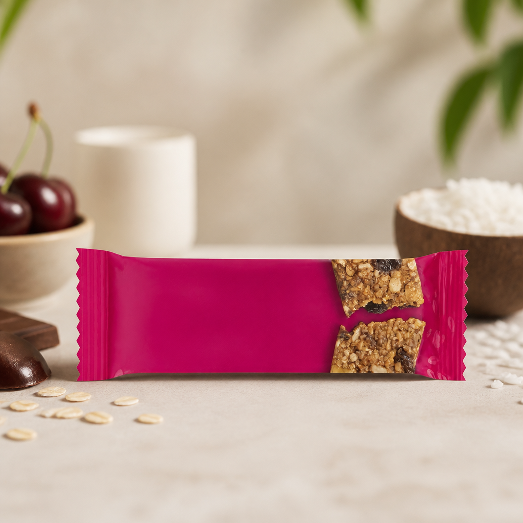 Commercial Snack Bars 42g Cherry Choc Coconut Oat Bars 24 Pack