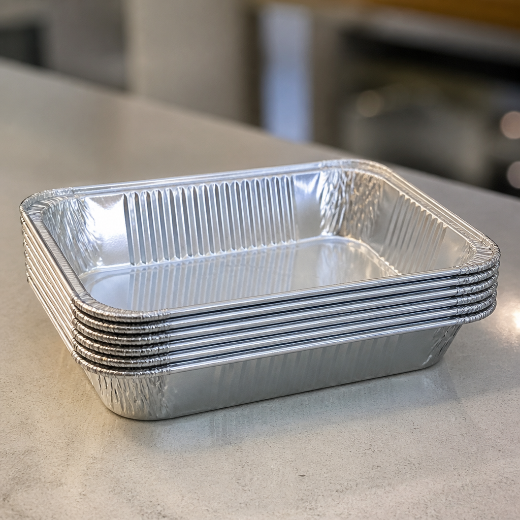 Commercial 1/2 GN Recyclable Foil Containers 3500ml 5 Pack