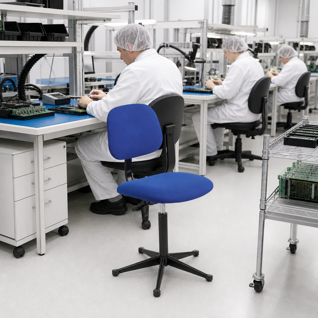 Fabric Anti-Static Workshop Chairs with Height Adjustment