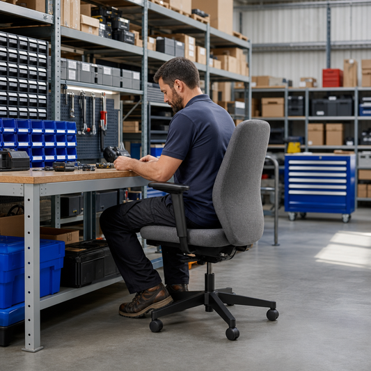 Fabric Office Chair with Armrests and Castors