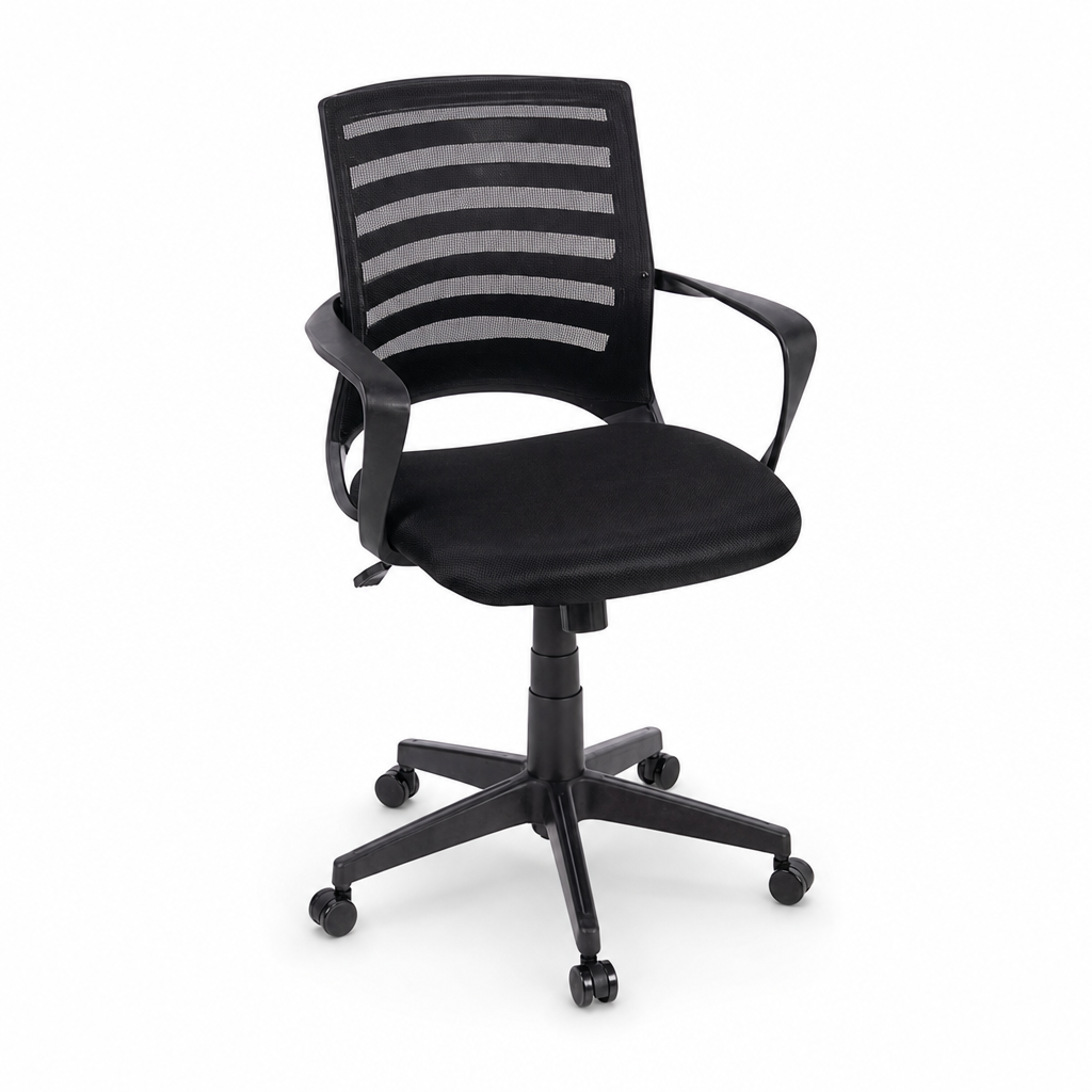 Fabric Office Chair with Armrests and Castors