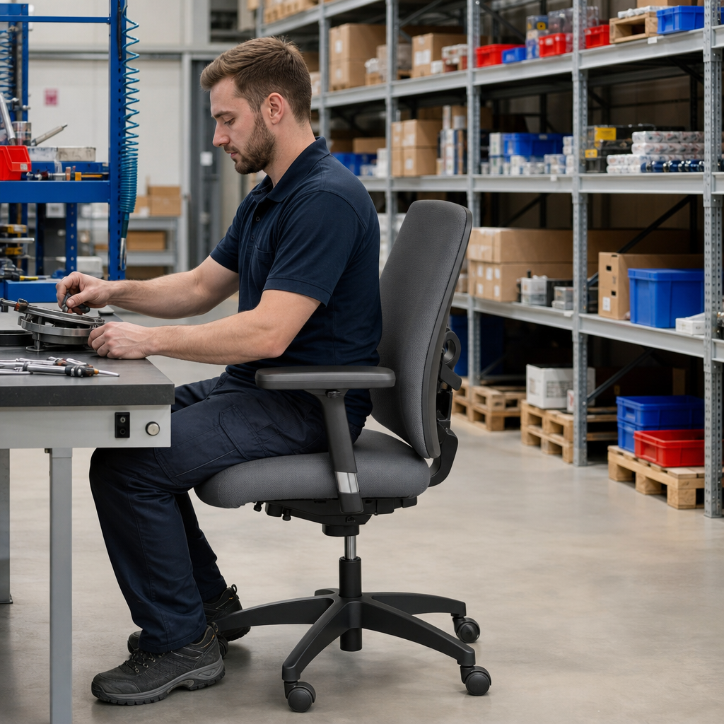 Fabric Operator Office Chair with Ergonomic Adjustable Support