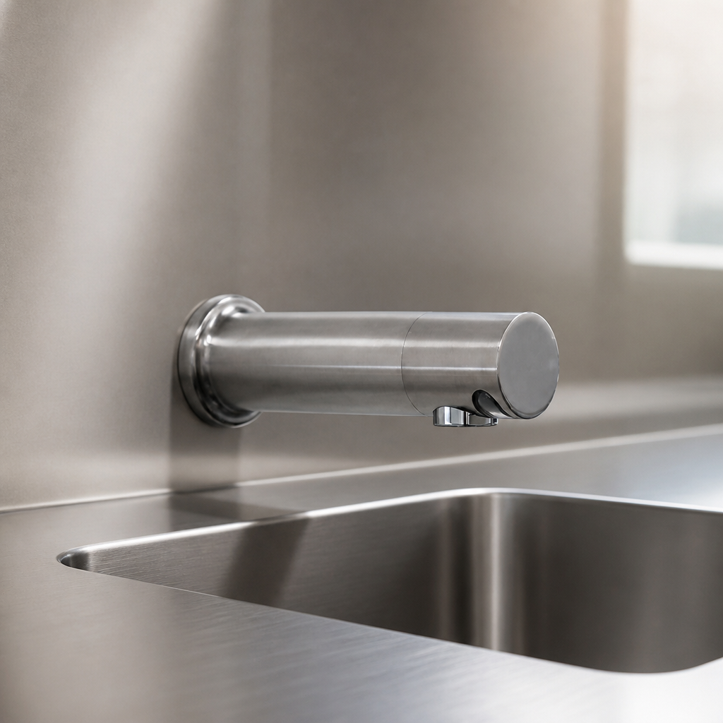 Commercial sensor operated sink tap 150mm with PEX hose