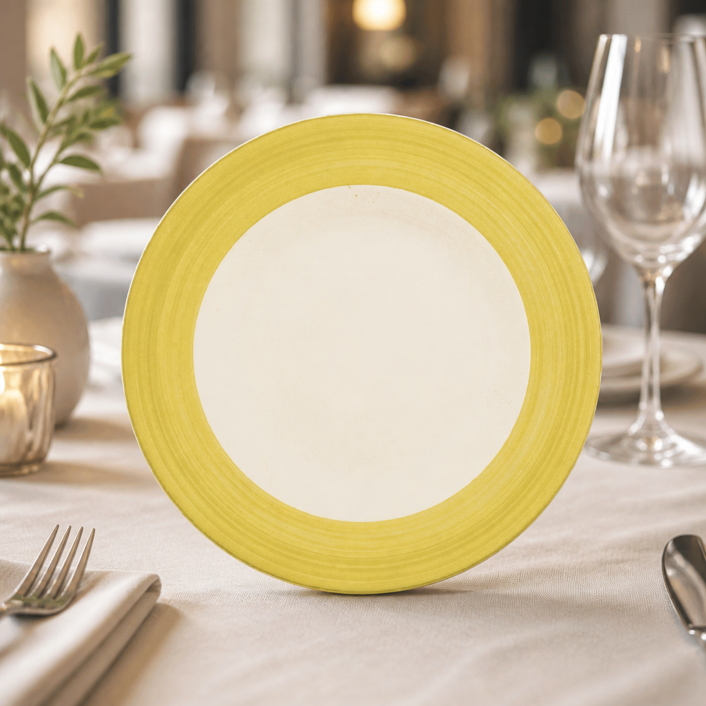 Commercial Yellow Slimline Plates 270mm - 24 Pack