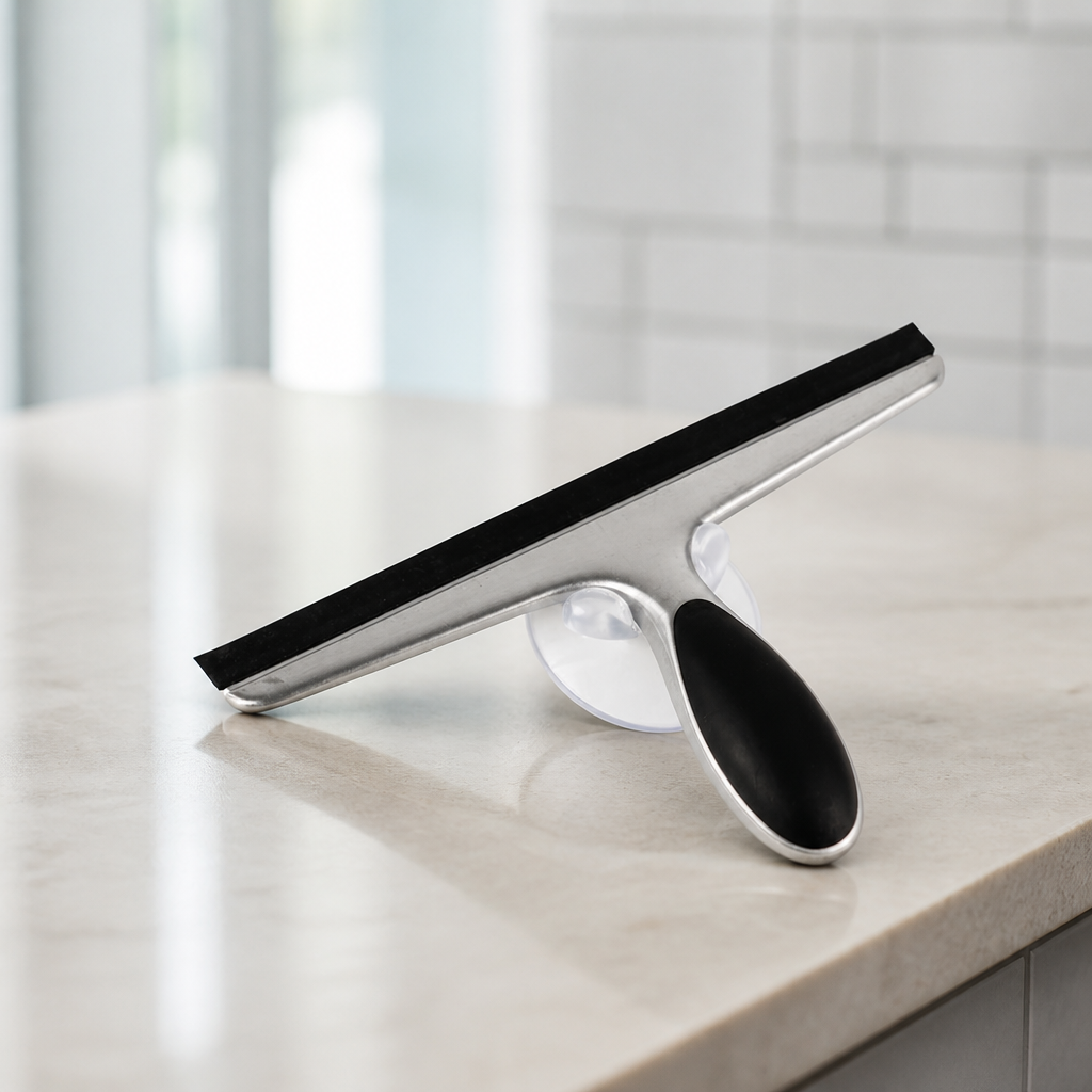 Commercial Stainless Steel Window Squeegee with Suction Holder