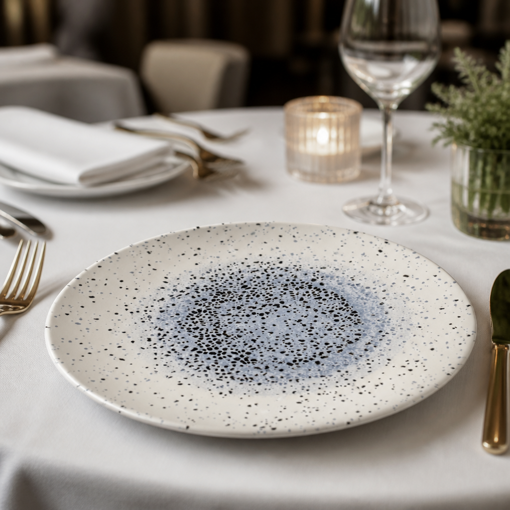 Commercial Round Plates 286mm Blue Super Vitrified Porcelain 12 Pack