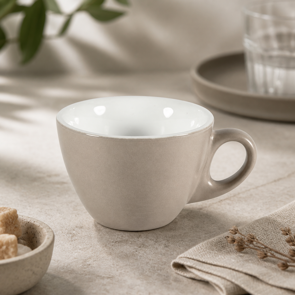 Commercial 3oz Espresso Cups 85ml Smoke Porcelain 6 Pack