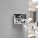 Commercial Chrome Wall Fixing for Barrier Systems 37x49mm