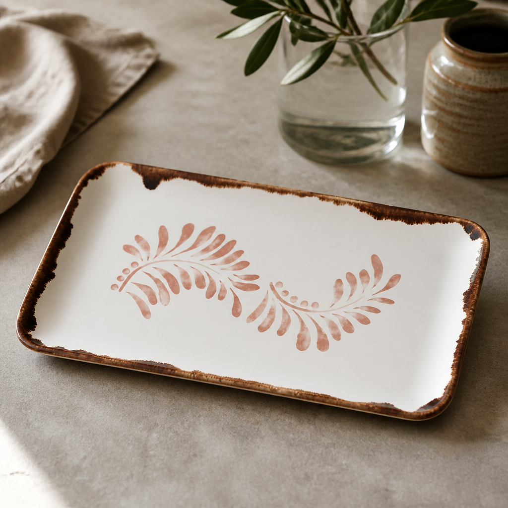 Commercial Terracotta Rectangular Plates 270x160mm 12 Pack