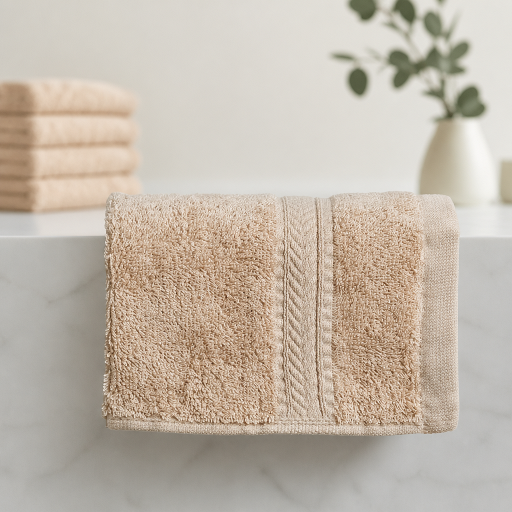 Commercial Cotton Face Cloths 300x300mm Beige 10 Pack