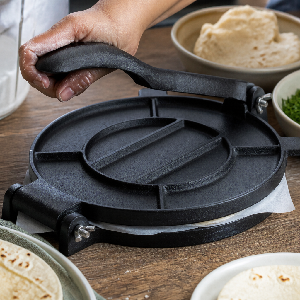 200mm Commercial Cast Iron Tortilla Press for food service