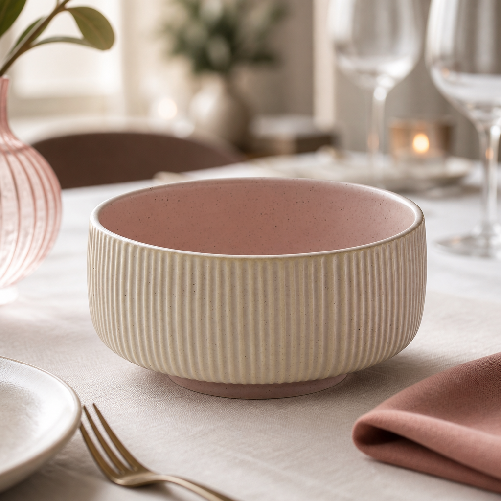 Commercial Deep Bowls 150mm Rose Stoneware 6 Pack
