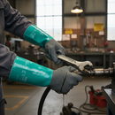 Premium Fully Coated Nitrile Gauntlet Gloves with Enhanced Grip and Chemical Protection - 12" Length