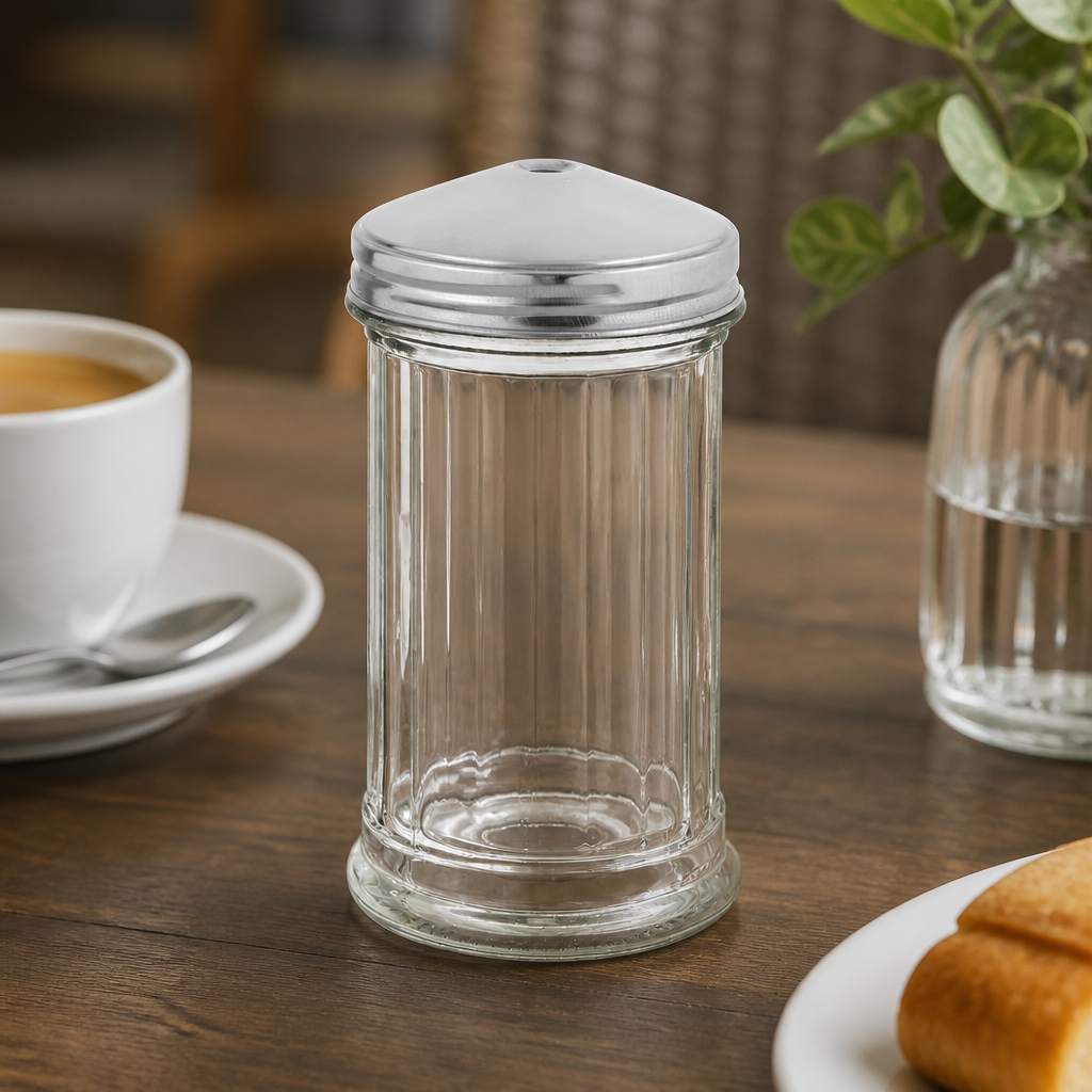 Large Glass Sugar Pourer 340ml Commercial Coffee Shop Use