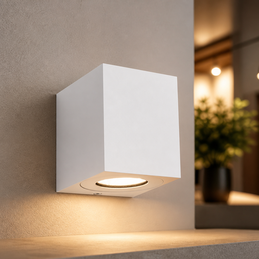 Outdoor Wall Light With Integrated LED And Custom Pattern Inserts