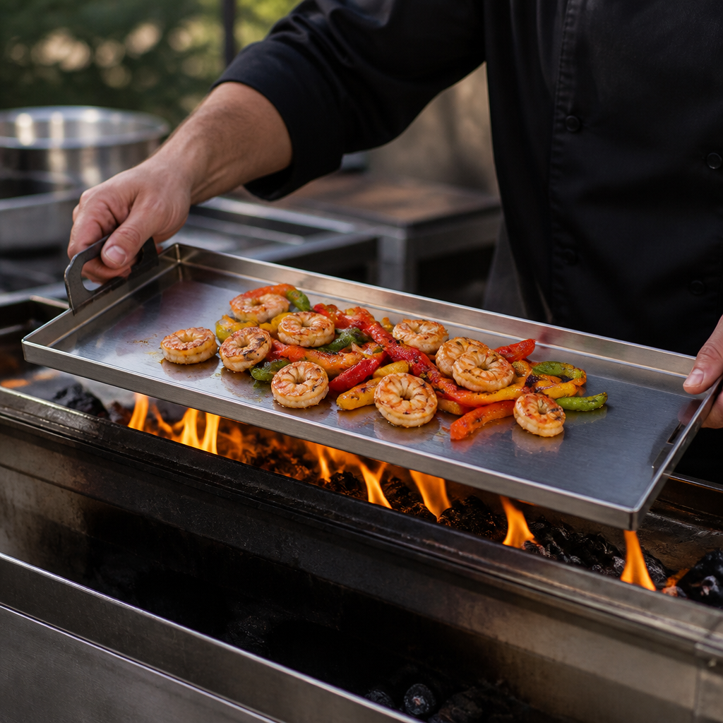 Commercial Solid Plancha Griddle Plate for Konro Grill 702mm