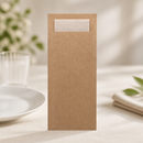 Commercial Cutlery Pouches with Napkins 500 Pack Kraft Brown