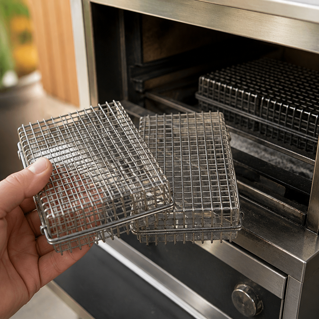 Commercial Charcoal Oven Double Basket 210x210x60mm