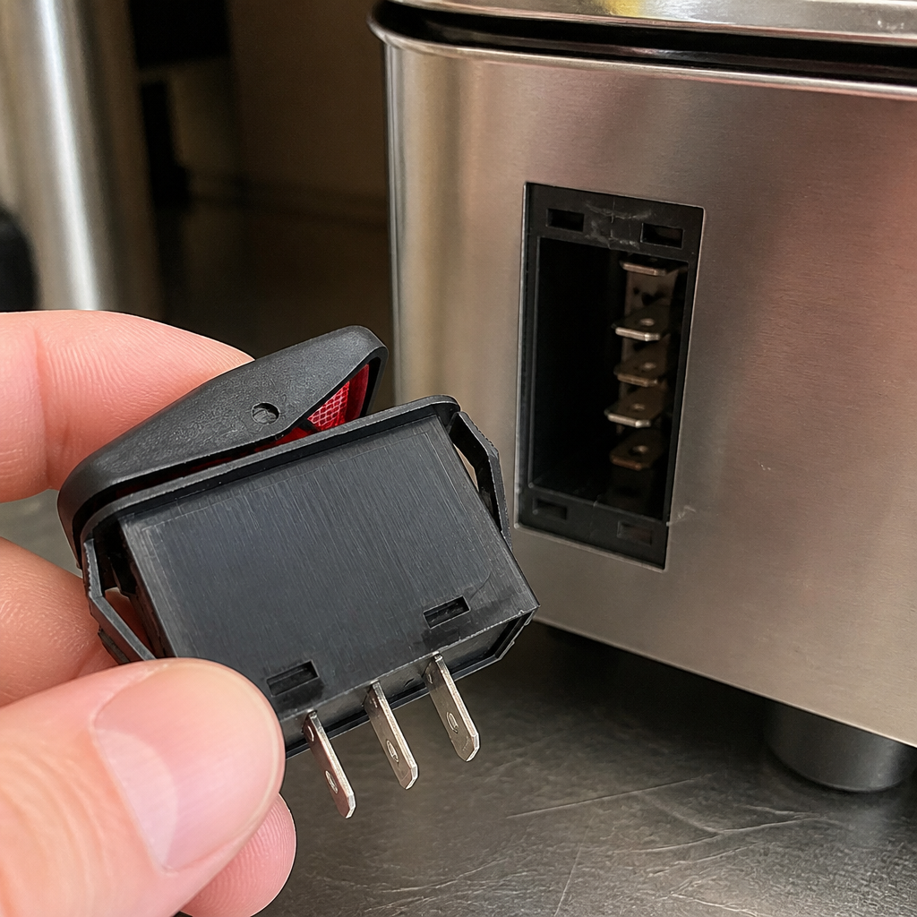 Replacement rocker switch for commercial food processor