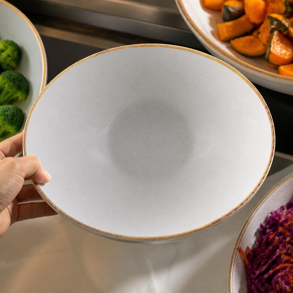 Commercial Melamine Bowl 360mm Rustic 2 Pack