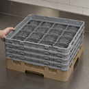 Commercial Dishwasher Rack 16 Compartments Max Glass Height 215mm