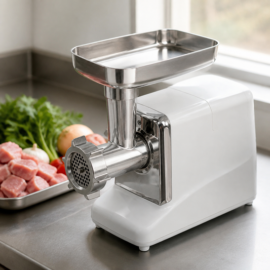 Commercial Meat Mincer with Sausage Stuffing Attachments 3 Plates