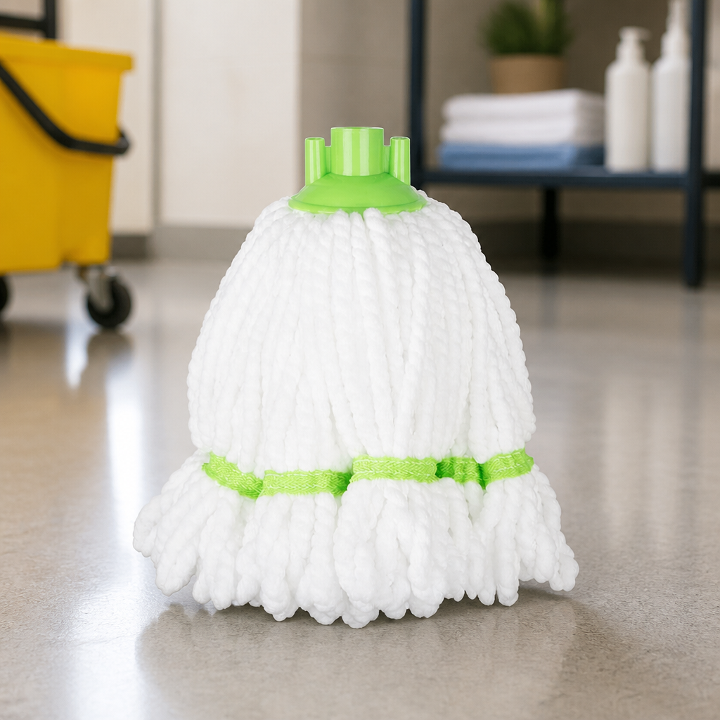 Microfibre Mop Head Green Stripe 150g for Commercial Cleaning