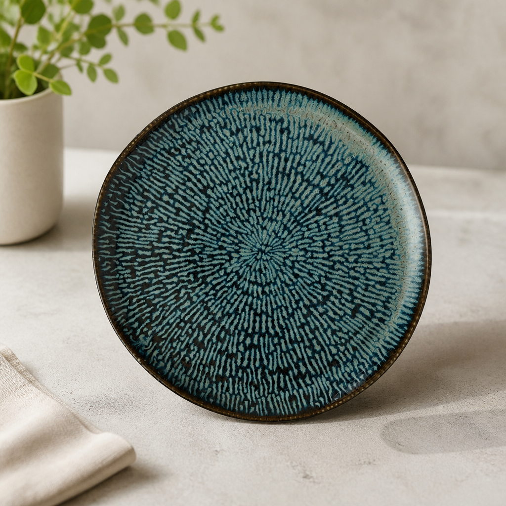 Commercial Sapphire Blue Plates 255mm 6 Pack