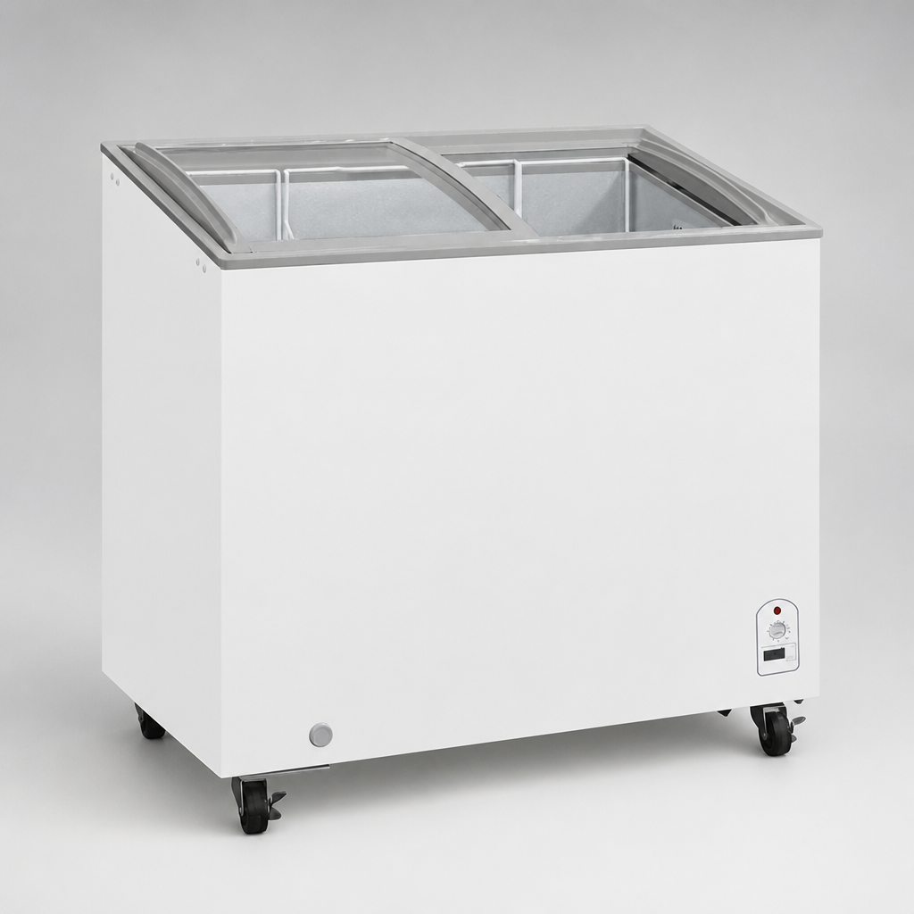 200Ltr Commercial Chest Display Freezer with Sliding Glass Lid