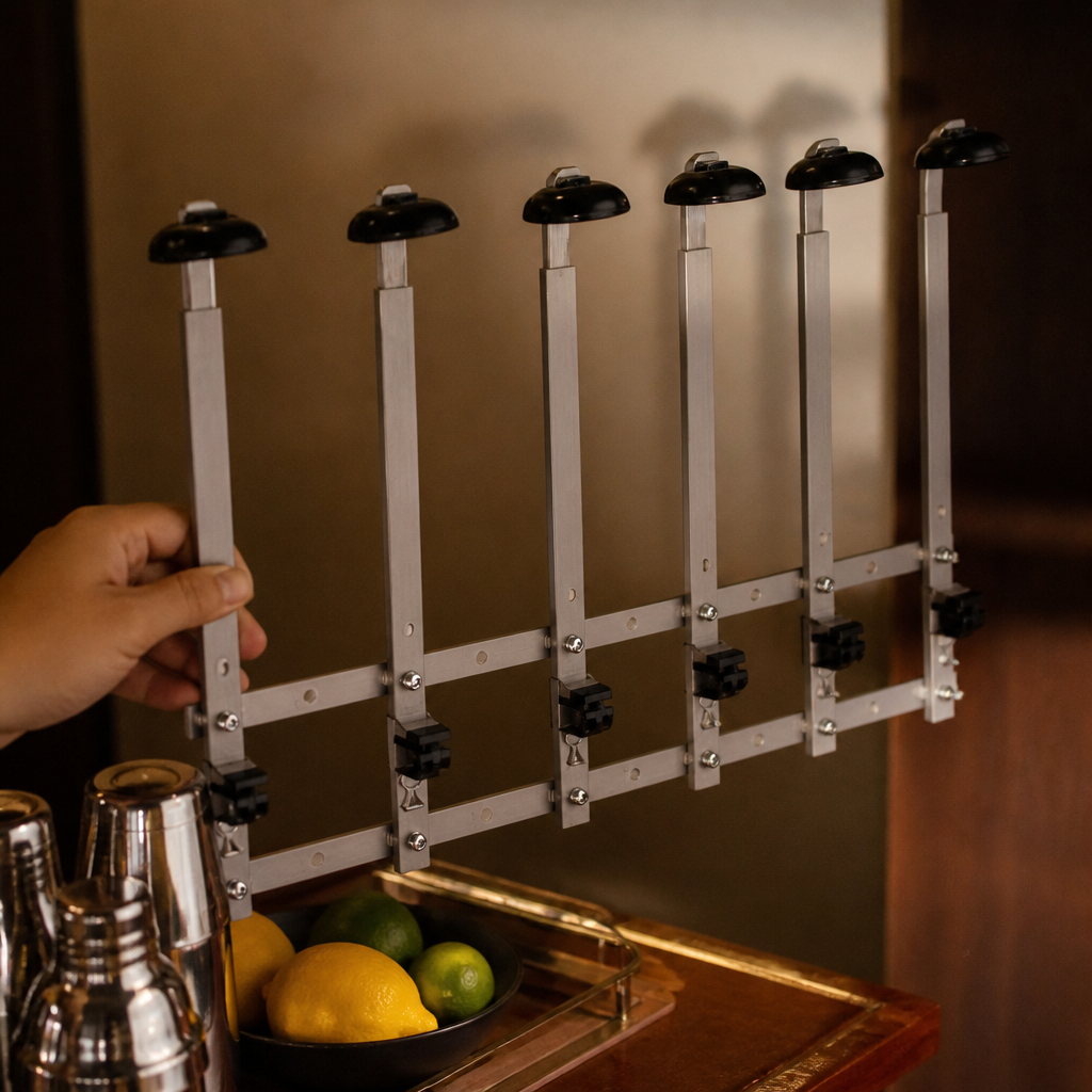 Commercial 6-Bottle Wall Rack for bars and restaurants